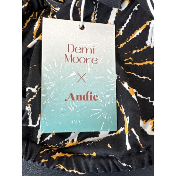 Demi Moore X Andie The Tropez String Bikini Top Black Burst NWT - Picture 8 of 14